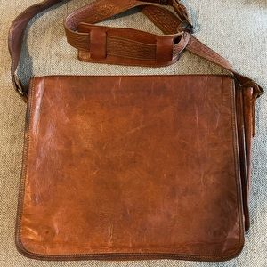 Leather Laptop Crossbody Bag